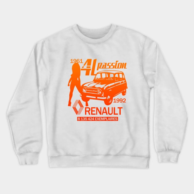 4L Passion Renault Crewneck Sweatshirt by Extracom